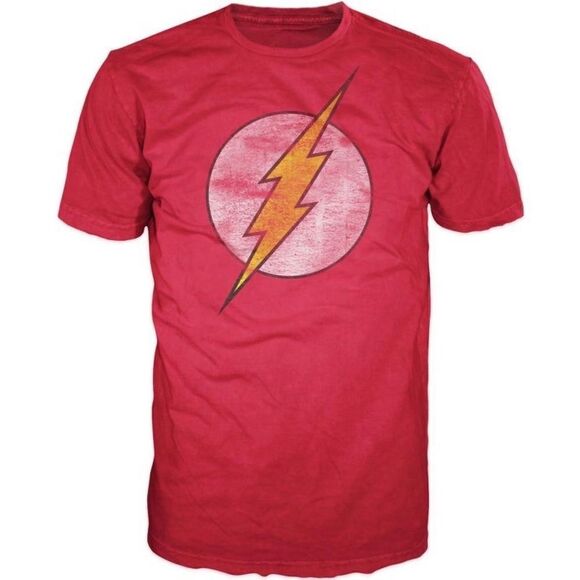 DC Comics Marvel The Flash Classic Distressed Logo Red Graphic Tee Size Medium - Picture 1 of 6